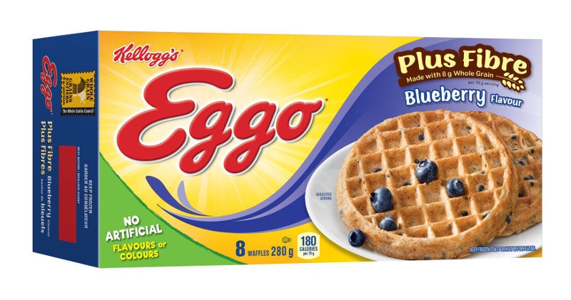 Eggo Plus Fibre Blueberry Flavour Waffles Kellogg S Canada